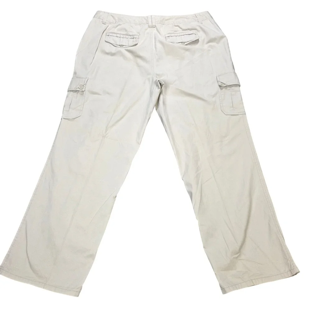 Caribbean Joe Hurricane Twill Cargo Pants Women's Size 18W Khaki Stone Straight